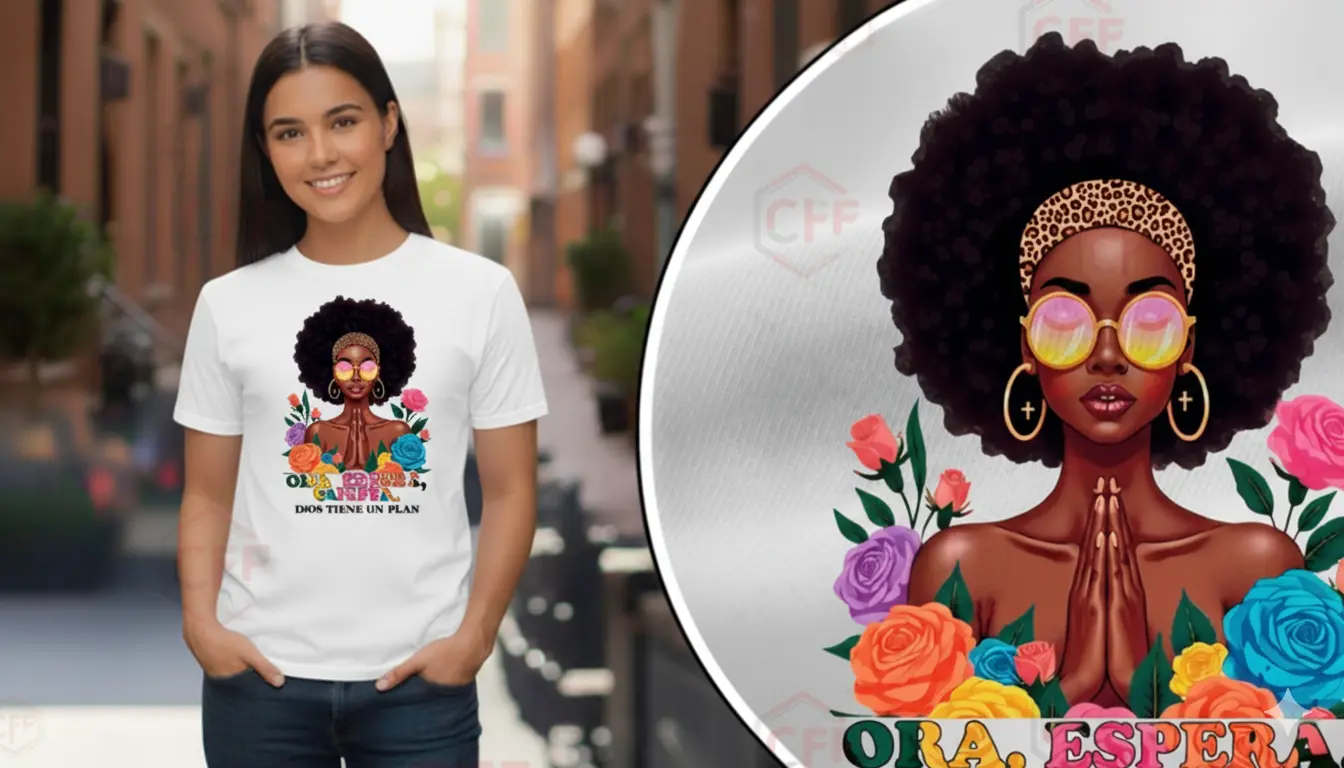 Suéter blanco para mujer con diseño cristiano, mensaje de fe en sublimación, ropa inspiradora Producto de CFP.